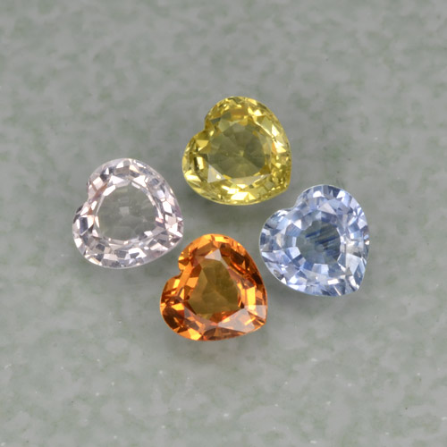 Zaffiro naturale multicolore da 1,35 ct, a forma di cuore, VVS-VS