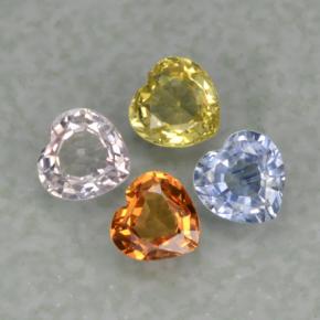 Zaffiro naturale multicolore da 1,35 ct, a forma di cuore, VVS-VS