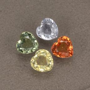 Zaffiro naturale multicolore da 1,32 ct, a forma di cuore, VVS-VS
