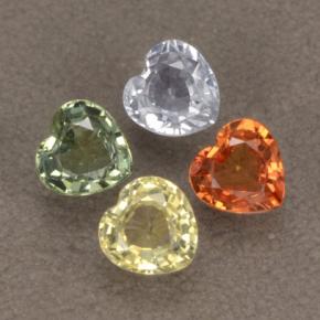 Zaffiro naturale multicolore da 1,32 ct, a forma di cuore, VVS-VS