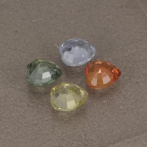 Zaffiro naturale multicolore da 1,32 ct, a forma di cuore, VVS-VS