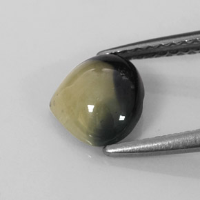Zaffiro naturale bicolore da 1,75 ct, taglio a pera, opaco