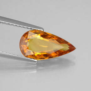 Zaffiro naturale arancione da 2,61 ct, taglio a pera, VVS-VS