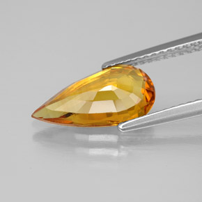 Zaffiro naturale arancione da 2,61 ct, taglio a pera, VVS-VS