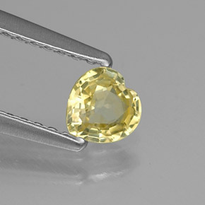 Zaffiro naturale giallo da 0,38 ct, a forma di cuore, VVS