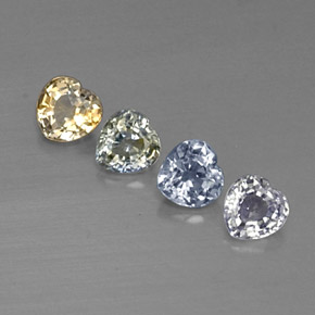 Zaffiro naturale multicolore da 1,31 ct, a forma di cuore, VVS-VS