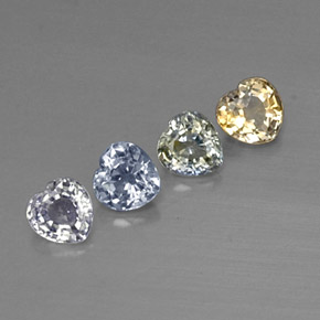 Zaffiro naturale multicolore da 1,31 ct, a forma di cuore, VVS-VS