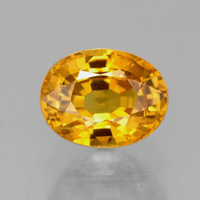 Zaffiro naturale giallo da 1,97 ct, taglio ovale, VVS