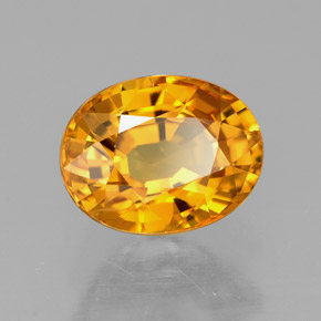 Zaffiro naturale giallo da 1,97 ct, taglio ovale, VVS