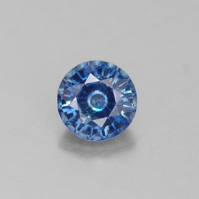 Zaffiro naturale blu da 0,60 ct, taglio rotondo, VS