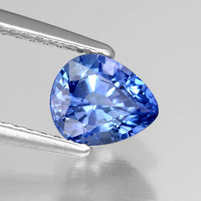 Zaffiro naturale blu da 1,33 ct, taglio a pera, VS