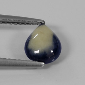 Zaffiro naturale bicolore da 1,31 ct, taglio a pera, opaco