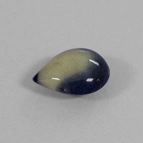 Zaffiro naturale bicolore da 1,31 ct, taglio a pera, opaco