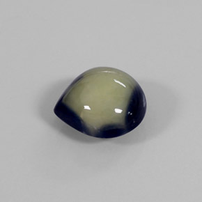 Zaffiro naturale bicolore da 1,39 ct, taglio a pera, opaco