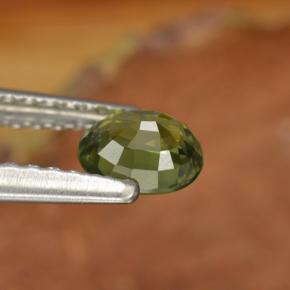 Zaffiro naturale verde da 0,52 ct, taglio ovale, VVS-VS