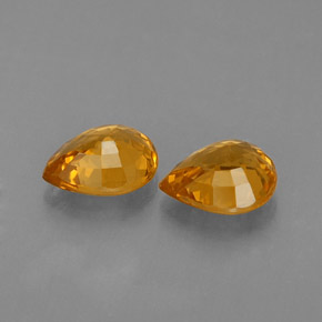 Zaffiro naturale arancione da  ct, taglio a pera, VVS-VS