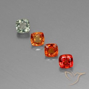 Zaffiro naturale multicolore da 2,44 ct, taglio a cuscino, VVS-VS