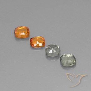 Zaffiro naturale multicolore da 1,57 ct, taglio a cuscino, VVS-VS