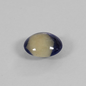 Zaffiro naturale bicolore da 1,58 ct, taglio ovale, opaco