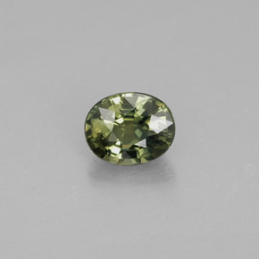 Zaffiro naturale verde da 0,56 ct, taglio ovale, VVS-VS