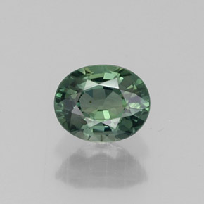 Zaffiro naturale verde da 0,48 ct, taglio ovale, VVS-VS