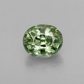 Zaffiro naturale verde da 0,64 ct, taglio ovale, SI