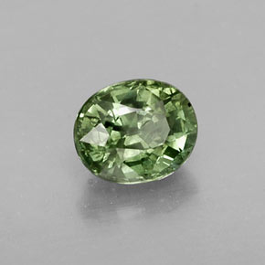 Zaffiro naturale verde da 0,64 ct, taglio ovale, SI