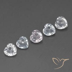 Gemme di Zaffiro Bianco bluastro naturale da 1.69 ct, Cuore, VVS
