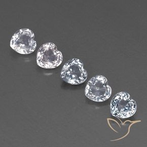 Gemme di Zaffiro Bianco bluastro naturale da 1.95 ct, Cuore, VVS