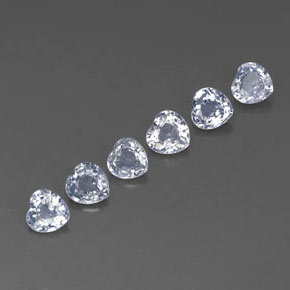 Zaffiro naturale bianco da 1,68 ct, a forma di cuore, VVS
