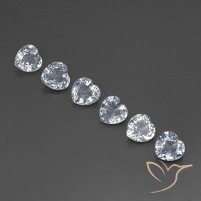 Gemme di Zaffiro Bianco bluastro naturale da 1.98 ct, Cuore, VVS