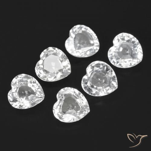 Gemme di Zaffiro Bianco bluastro naturale da 2.72 ct, A forma di cuore, VVS-VS