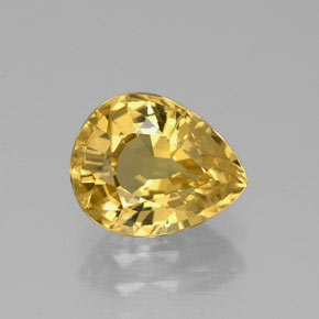 Zaffiro naturale giallo da 1,85 ct, taglio a pera, VS