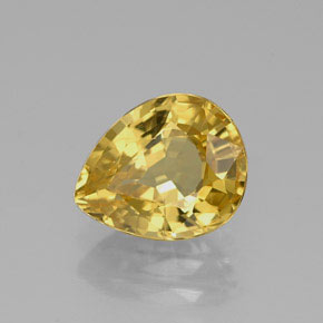 Zaffiro naturale giallo da 1,85 ct, taglio a pera, VS
