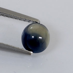 Zaffiro naturale bicolore da 1,05 ct, taglio ovale, opaco