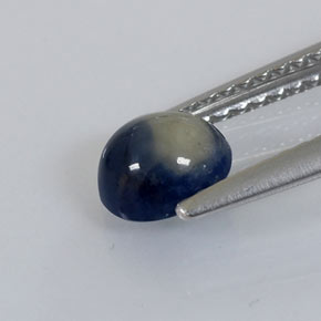 Zaffiro naturale bicolore da 1,05 ct, taglio ovale, opaco