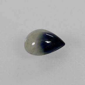 Zaffiro naturale bicolore da 0,90 ct, taglio a pera, traslucido