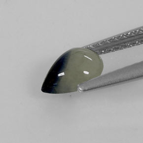 Zaffiro naturale bicolore da 0,90 ct, taglio a pera, traslucido