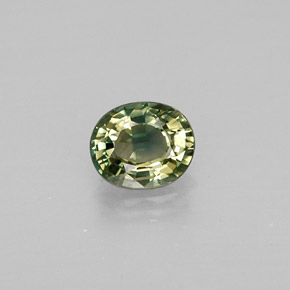 Zaffiro naturale verde da 0,46 ct, taglio ovale, VVS