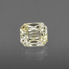 Zaffiro naturale giallo da 1,46 ct, taglio smeraldo, VVS