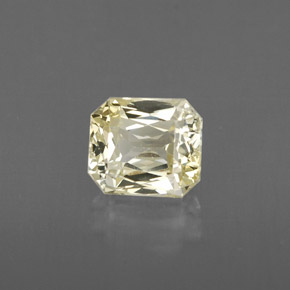 Zaffiro naturale giallo da 1,46 ct, taglio smeraldo, VVS