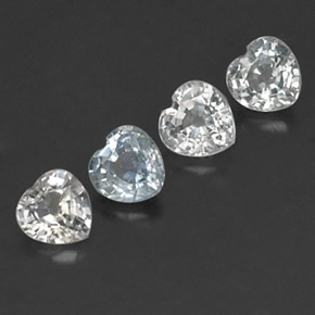 Zaffiro naturale bianco da 1,23 ct, a forma di cuore, VVS-VS