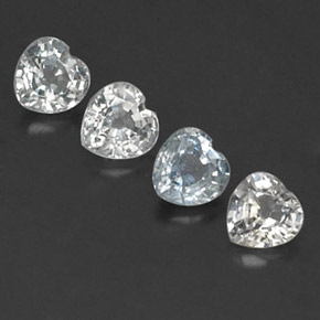 Zaffiro naturale bianco da 1,23 ct, a forma di cuore, VVS-VS