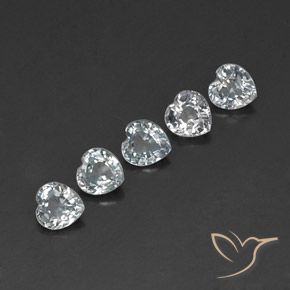 Gemme di Zaffiro Bianco bluastro naturale da 1.39 ct, Cuore, VVS