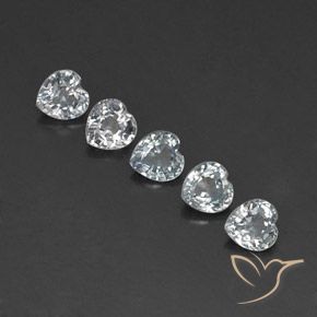 Gemme di Zaffiro Bianco bluastro naturale da 1.39 ct, Cuore, VVS