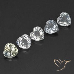 Gemme di Zaffiro Bianco caldo naturale da 1.86 ct, Cuore, VVS