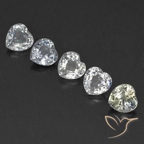 Gemme di Zaffiro Bianco caldo naturale da 1.86 ct, Cuore, VVS