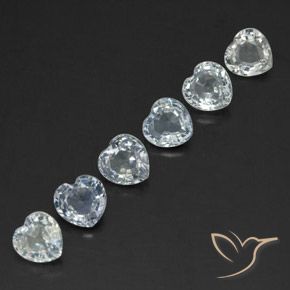Gemme di Zaffiro Bianco bluastro naturale da 1.86 ct, Cuore, VVS