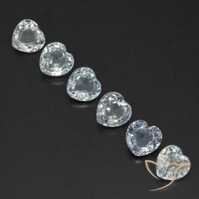 Gemme di Zaffiro Bianco bluastro naturale da 1.86 ct, Cuore, VVS