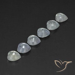 Gemme di Zaffiro Bianco bluastro naturale da 1.86 ct, Cuore, VVS